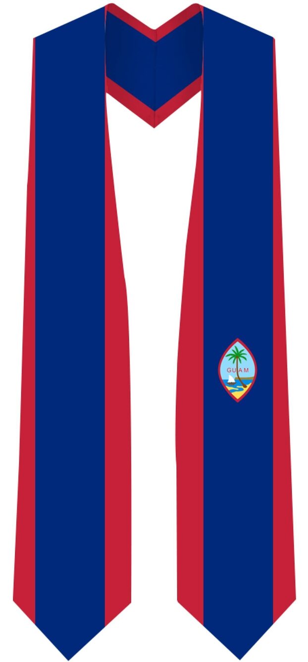 3982 Guam Flag Graduation Stole - Fits All Body Types - Guam Study Abroad